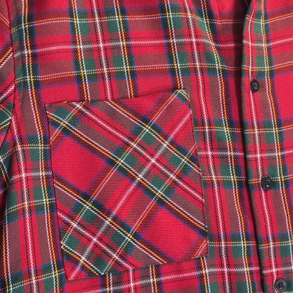 FOG Fear of God Collection One Short Sleeve Flannel Size Medium in Red Plaid - Picture 4 of 9